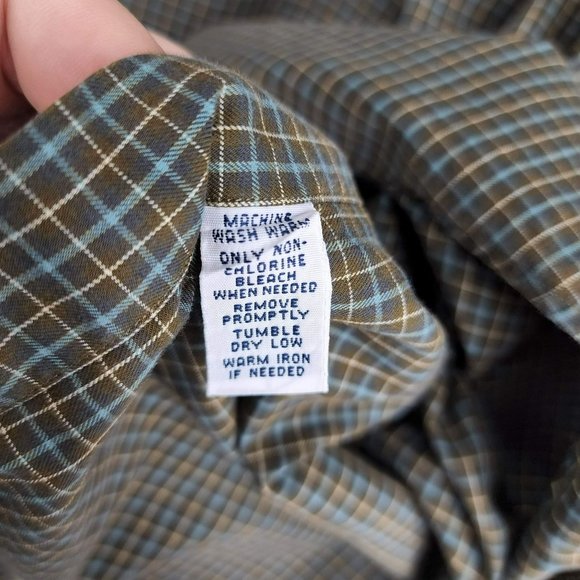 Ralph Lauren Button Down Shirt L Brown Blue Plaid Check Classic Fit 100% Cotton - Picture 9 of 11